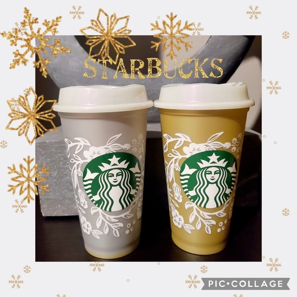 TWO Starbucks 2022 Holiday Cokor Changing Cups